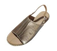 Uwdiohq Sandalias Mujer Punta Abierta Zapatos De Dedo Del Pie Abiertas Fashion Beach Mujeres Calzado Vestir (Gold, 40) Sandalia Ortopedicas Deportivas Confort Verano Barefoot Naturalista