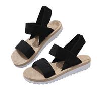 Uwdiohq Sandalias Mujer Verano Ligero Women'S Sandals Summer Fashion Hot Style Non Wear Soft Sole Casual Slippers Zapatos Bajos Cerrados (Black, 41) Sandalia Caminar De Plantilla Extraible Bio