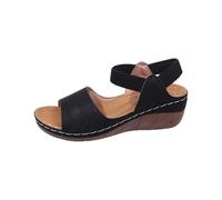 Uwdiohq Sandalias Planas Mujer Elegantes Informales Con Hebilla De Cinturón Lateral Hueca Y Plana Para Mujer, Verano Zapatos Invierno Elegante (Black, 43) Women Sandals Summer Caminar Vestir