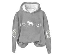 Uwdiohq Sudadera Basica Mujer con Capucha Informal para Mujer, del Corazón Caballo, Amante Los Caballos, Manga Larga, Camisa Estampado, Invierno (Grey, S) Sin Rayas Mama Lila Chica Adolescente