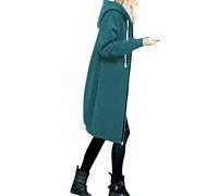 Uwdiohq Sudadera con capucha abierta con cremallera cálida para mujer, abrigo largo, chaqueta, Tops, prendas de vestir Cremallera Mujer Talla Grande Abrigo Lana Mujer Invierno