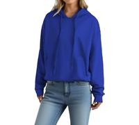Uwdiohq Sudadera con Capucha de Talla Grande para Mujer, otoño e Invierno Corta Sudaderas Mujer Azul Roja con Capucha Sudaderas Mujer De Larga Negra Blanca Amarilla Polar Naranja Deporte Navidad