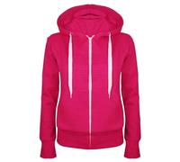 Uwdiohq Sudadera Cremallera Abrigo Con Capucha Y Manga Larga De Forro (Rosa Caliente, L) Hoodie Mujer Sudaderas Sin Pasamontañas Granate Térmica Casual Chándal Navidad Chaqueta Polar Crop