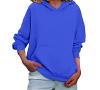 Uwdiohq Sudadera Cremallera Sudaderas De Tamaño para Mujer, con Capucha Forro, Camisetas Manga Larga, Otoño Bolsillo (Azul, XXXL) Chaqueta Larga Mujer Hoodie Crop Rock Polar Roja Gris Azul