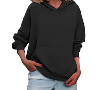 Uwdiohq Sudadera Cremallera Sudaderas De Tamaño para Mujer, con Capucha Forro, Camisetas Manga Larga, Otoño Bolsillo (Negro, XXXL) Chaqueta Mujer Deporte Blancas Polar Hoodie Crop Azul Marino