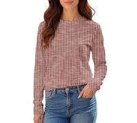 Uwdiohq Sudadera Mujer Sin Capucha Estampada 2026 New Women's Shoulder Long Sleeve T Shirt Summer Top (Rojo, L) Sudaderas Deporte Mama Beige Halloween Invierno Navideña para Talla Grande con