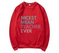 Uwdiohq Sudadera Oversize Sin Capucha Mujer con para Mujer, La Mejor De Historia, Camisetas Gráficas Manga Larga, Divertida Cuello (Rojo, XXL) Fina Sudaderas Deportivas Azul Marino Vestir