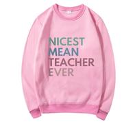 Uwdiohq Sudadera Oversize Sin Capucha Mujer con para Mujer, La Mejor De Historia, Camisetas Gráficas Manga Larga, Divertida Cuello (Rosa, M) Algodon Corta Sudaderas Finas Chaqueta Invierno