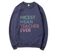 Uwdiohq Sudadera Oversize Sin Capucha Mujer con para Mujer, La Mejor De Historia, Camisetas Gráficas Manga Larga, Divertida Cuello (Armada, M) Deporte Amarilla Rayas Sudaderas Navidad Marron