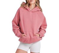 Uwdiohq Sudadera para Mujer Oversize con Capucha Holgada de Forro Polar básico Liso Talla Grande Hoodie Sudadera Lila niña Sudaderas Tallas Grandes Blanket Navidad Corta De Rayas Negra Sin