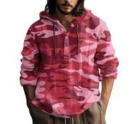 Uwdiohq Sudadera Personalizada con Capucha Cordón Y Botones De Tendencia Suelta Informal para Hombres Ropa Verano Hombre (Hot Pink, S) Chaqueta Cortavientos Moda Moto Anti Calor Kit Pesca