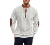 Uwdiohq Sudadera Sin Mangas Hombre con Cremallera De Un para Hombre, Informal, Manga Larga, Cuello Alto, Poliéster, Tallas S-5Xl Año Nuevo (Beige, XXXL) Camisa Proteccion UV Ropa Verano Trabajo