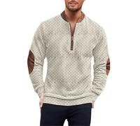 Uwdiohq Sudadera Sin Mangas Hombre con Cremallera De Un para Hombre, Informal, Manga Larga, Cuello Alto, Poliéster, Tallas S-5Xl Año Nuevo (White, XXL) Disfraz Vigilante La Playa Ropa Trabajo