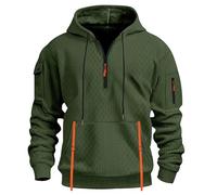 Uwdiohq Sudadera Sin Mangas Hombre Informal De Manga Larga con Botones Y Media Cremallera para Hombre, Otoño E Invierno Real hasta La Muerte (Green, L) Ropa Ciclismo Camisas Camisetas