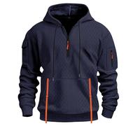 Uwdiohq Sudadera Sin Mangas Hombre Informal De Manga Larga con Botones Y Media Cremallera para Hombre, Otoño E Invierno Real hasta La Muerte (Navy, S) Ropa Running Tallas Grandes Camisetas