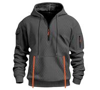 Uwdiohq Sudadera Sin Mangas Hombre Informal De Manga Larga con Botones Y Media Cremallera para Hombre, Otoño E Invierno Real hasta La Muerte (Dark Gray, M) Ropa Running Boxeo Corta Vento Gym