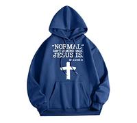 Uwdiohq Sudadera USA Hombre Normal Isnt Coming Back Is Hombres Mujeres Gráfico Estampado con Capucha Cuello De Manga Larga Tops Sudaderas (Blue, XXL) Top Deportivo Oversize Ropa Gym Chaqueta