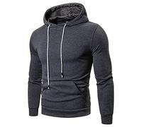 Uwdiohq Sudaderas con Capucha Corta De Abrigo Windbreaker Color Men's Set Solid Woolen Head Cape Shawl Cloak Hoodies &Amp; Sudadera Casual (Khaki, L) Ropa Anti Calor Deporte Hombre Softshell