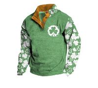 Uwdiohq Sudaderas con Capucha Corta Mujer St. Day Color Sólido Cuello Sudadera De Tamaño Suelta Manga Larga Sudadera Ligera Blusa Suelta Sudaderas Niños (Green, XXXL)
