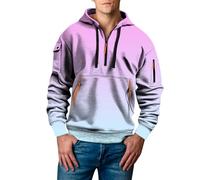 Uwdiohq Sudaderas con Capucha Corta Sudadera Juvenil Y Moderna para Hombre, Estampado 3D Flores Dinámicas, Otoño E Invierno. Navideñas Familiares (Pink, XXL) Hombres Cremallera Camiseta Ciclismo