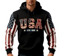 Uwdiohq Sudaderas con Capucha Corta Sudadera para Hombre, Cuello, Conmemorar El .º Aniversario De La Fundación Los Unidos. Raras (Black, XL) Cremallera Hombre Camisa Sin Mangas Cortavientos
