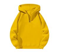 Uwdiohq Sudaderas con Capucha Mujer Sudadera Deportiva Holgada Y Media Cremallera Informal De Color Liso A La para (Amarillo, M) Halloween Casaca Invierno Chaqueta Rayas Pink Chándal Completo