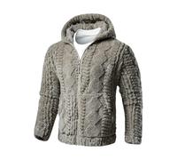 Uwdiohq Sudaderas De Hombre Chaqueta Invierno para Hombre, Gruesa, Cálida, Tallas Grandes Y Altas, con Cremallera, Felpa, Manga Larga Forro Mono Obeso (Grey, M) Ropa Gym Kit Pesca Completo