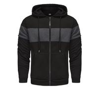 Uwdiohq Sudaderas De Hombre Sudadera con Capucha Bloque Color Manga Larga Otoño E Invierno para Top Al Camisa Ejercito (Black, S) Sin Mangas Camiseta Ropa Trabajo Kit Pesca Chaquetas El Sol