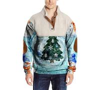 Uwdiohq Sudaderas De Hombre Sudadera con Capucha Manga Larga Y Cuello Estampado Navideño 3D para Hombre, Estilo Casual Holgado. Real hasta La Muerte (Mr3, L) Camisas Moda Protección Solar Ropa