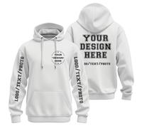 Uwdiohq Sudaderas De Hombre Sudadera con Capucha Personalizada. Diseña Tu Propia Personalizada Texto, Logotipo Y Foto. para Mujer. Tops (White, S) Tallas Grandes Camisas Manga Larga Camiseta