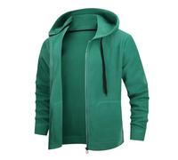 Uwdiohq Sudaderas Hombres con Capucha Men's Autumn and Winter New Warm Sweater American Hooded Zipper Shirt Fleece Coat Heavy Camisetas Hombre (Green, XL) Gimnasio Ropa Deporte Softshell