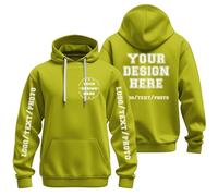Uwdiohq Sudaderas Hombres con Capucha Sudadera Personalizada. Diseña Tu Propia Personalizada Texto, Logotipo Y Foto. para Hombre Mujer. del Hierro (Green, XL) Chaqueta Oversized Gym Ropa De