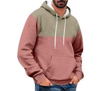 Uwdiohq Sudaderas Hombres con Capucha Unisex Contrast Color Sweatshirt Top Manga Larga (Hot Pink, S) Gimnasio Hombre Ropa De Deporte para Verano Chaqueta Cortavientos Kit Pesca Entrenamiento