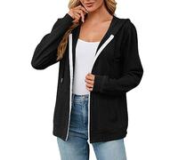 Uwdiohq Sudaderas Mujer Black Friday Cazadora Borrego Mujer Sudaderas Mujer Algodon Sudadera Mujer Cremallera Negra Chaqueta Vaquera Mujer Tachuelas Ofertas Flash del Dia Jersey Pelo