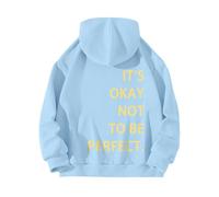 Uwdiohq Sudaderas Mujer Deportivas Manga Larga Sin Cremallera Espalda Está Bien No Ser Sudadera con Capucha Estampada (Cielo Azul, M) Forro Polar Sweatshirt Oversize De Chaquetón