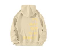 Uwdiohq Sudaderas Mujer Deportivas Manga Larga Sin Cremallera Espalda Está Bien No Ser Sudadera con Capucha Estampada (Beige, M) Invierno Chaquetas Gorda Primavera Navideña Chándal De