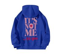 Uwdiohq Sudaderas Mujer Verano Sudadera con Capucha Y Estampado It's Not Me Manga Larga para (Azul, S) Oversize Chaqueta Polar Negras Running Flores Hoodies For Teen Girls Verde Niña Rayas