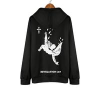 Uwdiohq Sudaderas Punto Hombre Sudadera con Capucha Y Estampado De Marca Que para 2026 Diseño Divino Patrón Celestial, Bolsillo, Informal, Holgada, Manga Larga, (Black, XXXL) Ropa Boxeo Hombres