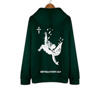 Uwdiohq Sudaderas Punto Hombre Sudadera con Capucha Y Estampado De Marca Que para 2026 Diseño Divino Patrón Celestial, Bolsillo, Informal, Holgada, Manga Larga, (Green, XXXXXL) Ropa Trabajo
