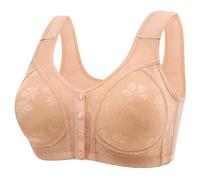 Uwdiohq Sujetador De Mujer Banda Alta Women's Fashionable and Casual Front Anti Sagging Back Shaping Bra Without Wires Enganches Sujetadores (Beige, 36) Algodon Sin Aros Mastectomia Tallas