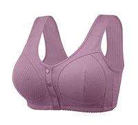 Uwdiohq Sujetador De Mujer En Algodón Transpirable con Talla Grande Correa para El Hombro Ajustable Copa Moldeadora Botón Frontal Encaje Sexy Sujetadores Palabra Reductor Algodon Sin Aros
