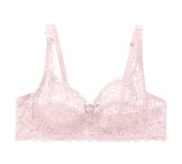 Uwdiohq Sujetador para Mujer Sin Costuras con Y Encaje Mujer, Forro, Relleno, Talla Grande, Total Sujetadores Grande (Pink, 38) Seamless Bra Push Up Aros Espalda Ni Postoperatorio Sexy