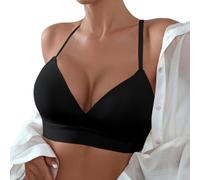 Uwdiohq Sujetador Reductor para Mujer Minimizador Sujetadores Suaves, Cómodos Y Sin Mujer, Total, Uso Diario con Soporte Ducha (Black, S) Blanco Aros Cruzado Algodon Deportivo Push Up Sports