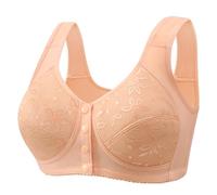 Uwdiohq Sujetador Reductor para Mujer Women's Fashionable and Casual Front Anti Sagging Back Shaping Bra Without Wires Sujetadores Abiertos (Khaki, 38) Sin Aros Tallas Grandes Deportivo Costuras