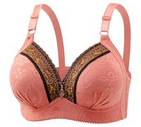 Uwdiohq Sujetador Sin Aros para Mujer Lace Thin Mould Cup Middle and Elderly Comfortable Underwear Three of Women's Bra Sujetadores Escote Pronunciado (Red, 44) Brasieres De Push Up Mastectomia