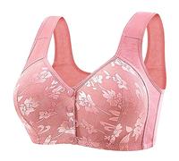 Uwdiohq Sujetadores Inalámbricos para Mujer New Shaping Cup Front Buckle Underwear Women's Lace Non Ring Vest Type Plus Size Bra Grandes Sexy (Pink, 38) Bralette Sujetador Sin Aros Mastectomia