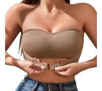 Uwdiohq Sujetadores Mujer Sin Aros Women Front Closure Single Layer Wireless Bra (1Pc) Parches (Coffee, M) Sujetador Talla Grande Mastectomia Blanco Cierre Delantero Shock Absorber Deep Plunge