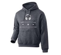 Uwdiohq Top De Deporte Hombre Sudadera con Capucha Estampada Estampado Letras Informales Otoño E Invierno para Bolsillo Terciopelo Sudaderas Hombres (Dark Gray, XL) Protección Solar