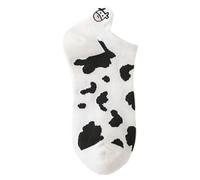 Uwdiohq Womens Socks Short Bootie Fuzzy Breathable Cute Ankle Cotton Cow Pattern Fashion Japanese Heel Embroidery Machine Cat Calcetines Transparentes (H, One Size) warm socks women Pack Mujer Para
