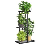 Uwenkjie Estante de metal para plantas con 3 capas que puede contener 4 macetas de flores. Interior y exterior, con un estante esquinero de 57,5 cm, adecuado para jardín, sala de estar, terraza, etc